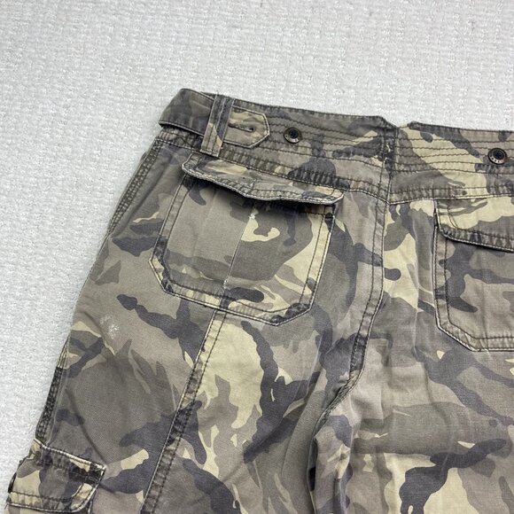 Y2K Point Zero Cargo Shorts Baggy Camo Military Green Tech Pants Men Skater Read - Picture 14 of 14